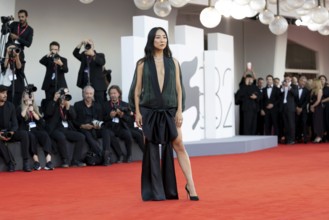 Venice, Italy - 2 September 2025: Greta Lee during the red carpet of - A house of Dynamite - during