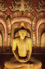 Buddha statues and murals in Dambulla Cave Temple, Dambulla, Sri Lanka