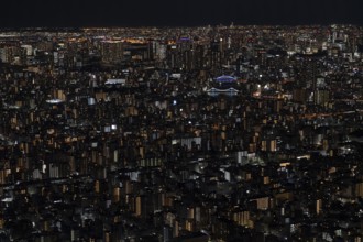 Tokyo skyline at night, from the Skytree Observation Deck, Sumida, Tokyo Prefecture, Tokyo, Japan