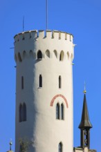 Lichtenstein Castle, fairytale castle of Württemberg, romantic fairytale castle on the eaves of the
