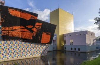 The Groninger Museum, art museum in various buildings in Groningen, between the central station and