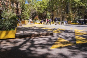 Superblock or Superilla in the Sant Antoni neighbourhood, a heavily car-restricted area of the city