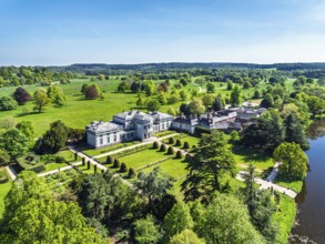 Shugborough Estate from a drone, Great Haywood, Staffordshire, England, United Kingdom