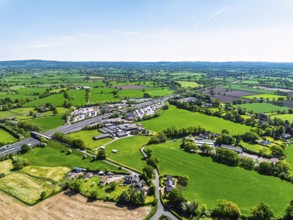 M6 Motorway from a drone, Sandbach, Cheshire, England, United Kingdom