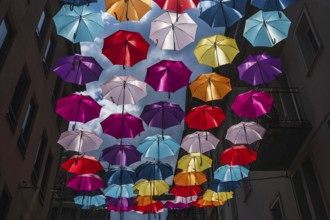 Coloured umbrellas, Interlaken, Bern, Switzerland