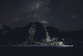 Starry sky with the Milky Way over the Bungle Bungles in Australia in the Outback, Australia