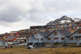 Colourful wooden houses, Longyearbyen, Spitsbergen, Svalbard