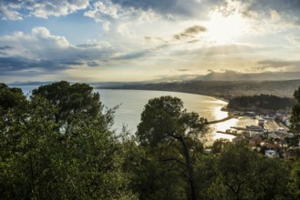 Panorama, Sunset, View from Mont Boron, Nice, Alpes Maritimes, Provence Alpes Cote d'Azur, French