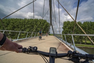 The Liniebrug, bicycle and pedestrian bridge over the Amsterdam-Rhine Canal near the village of