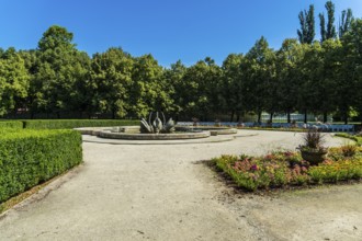The Medical Garden, Medická záhrada, with the Swan Fountain in Bratislava, Slovakia