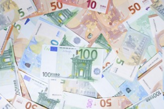 Various euro banknotes