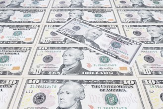 US dollar notes, 10 dollars, 50 dollars, banknotes