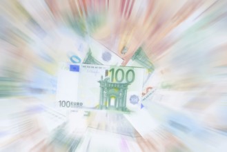 Various euro banknotes, zoom effect