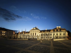 Peace fountain on Hodža Square at Grassalkovich Palace, Presidential Palace, seat of the President