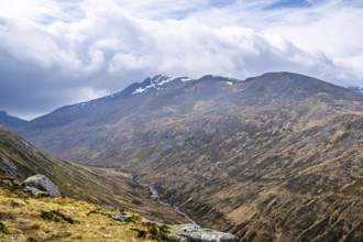 View from Nevis Range Mountains, Grampian Mountains, Fort William, Highland, Lochaber, Scotland, UK