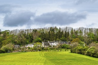 Farms, Ullswater Lake, Lake District National Park, Cumbria, England, United Kingdom