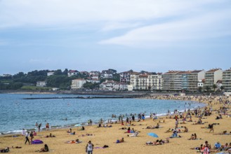 Beach and seaside in Saint-Jean-de-Luz, Nouvelle-Aquitaine, Pyrenees-Atlantiques, France