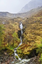 Glencoe Waterfall, Glencoe Valley, Argyll, Scotland, United Kingdom