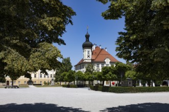 Town hall at Kapellplatz, place of pilgrimage, Altötting, Upper Bavaria, Bavaria, Germany