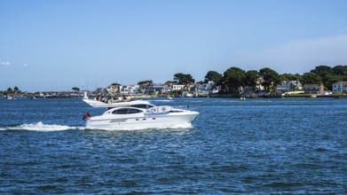 Boats on seaside in Poole, Dorset, England, United Kingdom