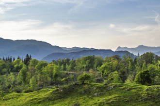 Mountains in Lake District National Park over Coniston Water, Cumbria, England, United Kingdom