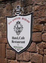 The old castle with Barbarossaplatz and the castle café in the old town centre of Büdingen, Hesse,