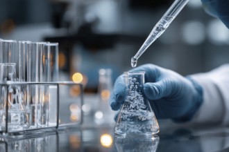 Medical research and development in advanced lab or research center. Development of new vaccines