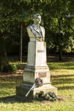 Monument to Ludovít Vladimír Rizner in a park, Capital of Culture 2026, Trencín, Slovakia