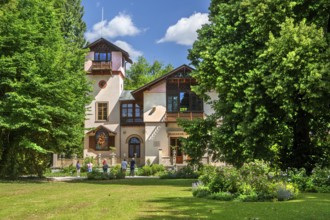 Pompeian-Bavarian casino on the Rose Island in Lake Starnberg, Feldafing, Upper Bavaria, Bavaria,