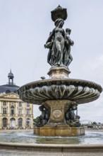 Fontaine des Trois Graces, Place de la Bourse, Bordeaux, Gironde, Nouvelle-Aquitaine, France