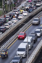 Road traffic bridge vehicles, Bangkok, Thailand