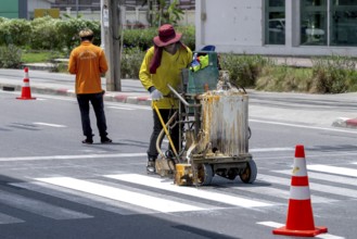 Ground marking pedestrian crossing, Bangkok, Thailand