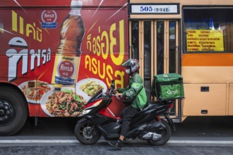 Grab motorbike courier Essen, Bangkok, Thailand
