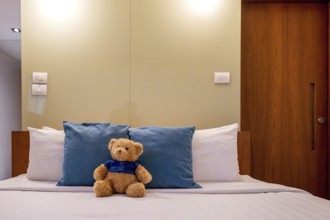 Double bed plush bear