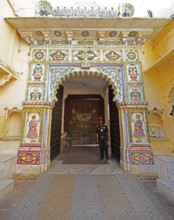 Colourful Tor tor in the City Palace, Udaipur, Rajasthan, India