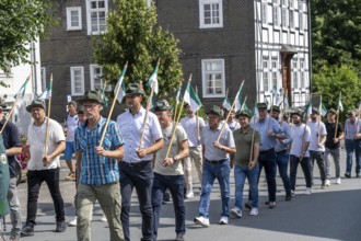 Rifle festival in Bad Fredeburg, in the Sauerland region, marching of the rifle companies in the