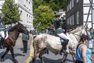 Rifle festival in Bad Fredeburg, in the Sauerland region, parade of the rifle companies in the