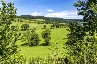 Landscape along the Sauerlandring cycle path, an 84 km long circular cycle path between the towns