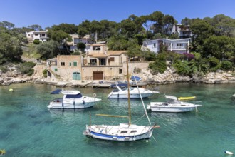 Bay of Cala Figuera on Majorca with boats holiday by the sea trip in Cala Figuera, Spain