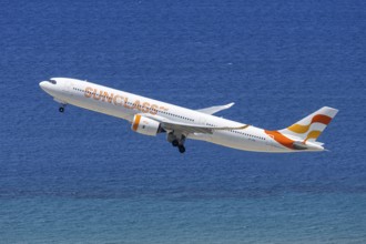 An Airbus A330-900neo aircraft of Sunclass Airlines with the registration number OY-VKO at Rhodes
