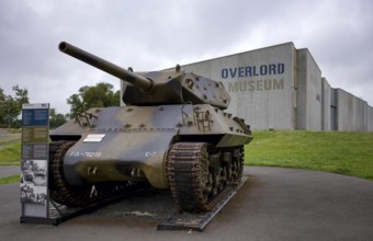 M10 Tank Destroyer tank, exhibit in front of Overlord Museum, Colleville-sur-Mer, D-Day, Operation