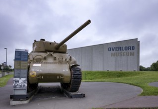 M4A1 Sherman tank, exhibit in front of Overlord Museum, Colleville-sur-Mer, D-Day, Operation
