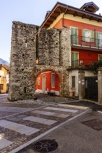 Porta Romana town gate from the 11th century, Omegna, Province of Novara, Piedmont, Italy