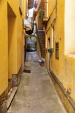 Backyard alley with stairs, Omegna, Province of Novara, Piedmont, Italy