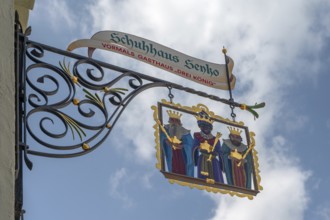 Historic nose plate from the former Drei König Inn, Bad forest lake, Baden-Württemberg, Germany