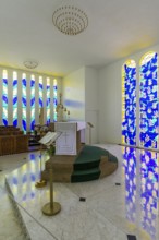 Interior view of the chapel, Chapelle du Rosaire de Vence, Chapelle Matisse, artist Henri Matisse,