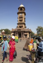 Ghanta Ghar clock tower in Sandar Market Girdikot, old town of Jodhpur, Rajasthan, India