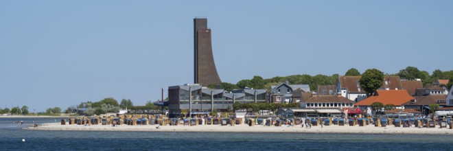Naval memorial, beach, Laboe, Baltic seaside resort, fjord, Baltic Sea, North Frisia,