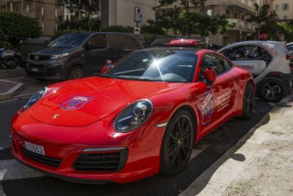 Red Porsche, driving school, Monte Carlo, Cote d'Azur, Monaco