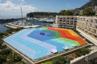 Roof of the auditorium, mosaic, artist Victor VASARELY, Monte Carlo, Cote d'Azur, Monaco
